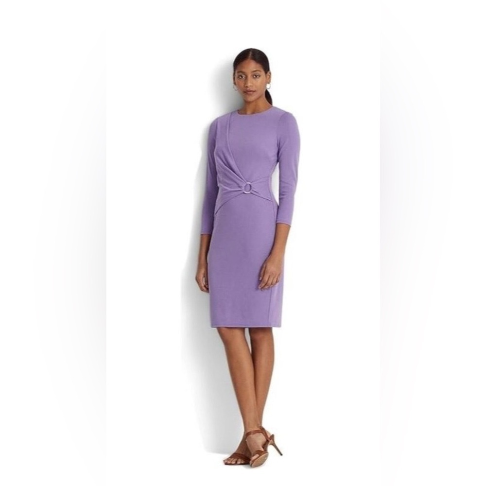 Lauren Ralph Lauren NWT Jersey 3/4 Sleeve Dress in Wisteria, Sz 2